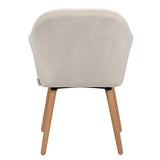 WOLTU Lot de 4 Chaises de Salle à Manger Chaise de Loisirs en Velours et Bois Massif,Chaises de réception Crème Blanc BH95cm-4