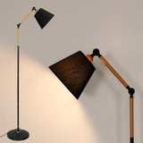 DAXGD Lampadaire réglable d'intérieur,Lampadaire sur pied salon,lampadaire industriel de chambre à coucher de salon E27 Max 60 W,Lampadaire vintage en métal noir 180 cm (ampoule non incluse)