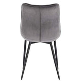 WOLTU® BH142dgr-2 Chaise de Salle à Manger Lot de 2 Chaise de Cuisine Assise rembourrée en Velours Pieds en métal Stable, Gris Foncé