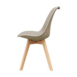 ZONS Lot DE 2 Alba Chaise en PP Taupe Aux Pieds en Bois Style SCANDINAVE,