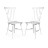 Alice's Home - Lot de 2 chaises Blanches à barreaux en Bois d'hévéa. Romie. L 50.8 x P 44.2 x H 90cm. Livraison Offerte. Garantie 2 Ans. Meilleur Prix Garanti !