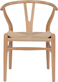 FIXARE Chaise Latérale Salle Manger,Réplique Chaise Wishbone Naturelle, Chaise Salle Manger Bois,Chaise D’Accent, Chaise Latérale
