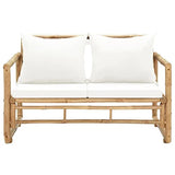 vidaXL Banc de Jardin avec Coussins Meuble d'Extérieur Banc de Patio Meuble de Jardin Banc de Terrasse Banc d'Arrière-Cour 115 cm Bambou