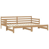 Festnight canape Convertibles,canapé-lit 2 Places,bz Convertible 2 Places,lit Banquette,lit Coulissant 2 Personnes,Lit Double en Bois pour Adultes Enfants- 2X(90x200) -Marron Miel-Type 1