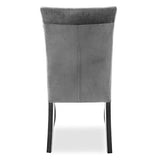 INTENSEDECO Lot de 2 chaises capitonnées Chaza Velours Gris