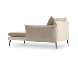 Milo Casa Velours Méridienne Droite, Elio, 1 Place, Beige, 170x84x97