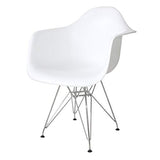 Ventemeublesonline Pack 4 FAUTEUILS Tower Chrome Blancs