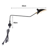 Bras Long Applique Murale Interieur avec Interrupteur Industrielle Lampe Murale Vintage Retro Bras Articule Pivotant Créative Design Luminaire de Lecture Lumiere Chevet Eclairage Chambre Métal Noir 1