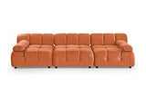 Deco In Paris Canapé 3 Places en Velours Orange Bulma