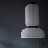 Collection de Lampes Faites Main FORMAKAMI, Papier Blanc Ivoire, chêne teinté Noir - AndTradition - Formakami, JH5 - Ø 70cm, H 67cm