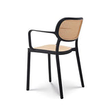 Kosmi - Chaise de Salle à Manger Noire au Style Vintage avec accoudoirs