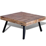vidaXL Table Basse Carrée Teck Recyclé Table de Canapé Table de Salon Séjour