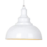 PETITES ECREVISSES Vintage Suspension Luminaire Industrielle E27 Ø29cm,Rétro Métal Lustre Abat-jour Lampe Plafonnier Eclairage Installation (Blanc)