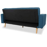 INTENSE DECO Canapé Convertible scandinave Tao Tissu Bleu Canard