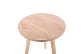 CLP Table d'Appoint Kolding I Table Basse Plateau Ronde en MDF Hauteur de la Table 56 cm I 3 Pieds en Bois de Caoutchouc I Couleur:, Couleur:Nature, Taille:40 cm