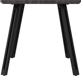 Seconique Table de Salle à Manger Quebec avec Bord ondulé d'ingénierie, Grain de Bois Noir/Noir, W 1400mm x D 800mm x H 760mm