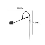 FREEHM Applique Murale Intérieur Rétro, Tourner Réglable Bras De Balançoire Lumière Applique Bras Long Réglable Abat-Jour en Métal, Salon Chambre Luminaire Lampe De Lecture,G9,Noir