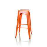 hjh OFFICE Tabouret de Bar VANTAGGIO High Métal Orange, Tabouret Industriel Haut, empilable, 645080
