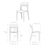 MOBILI FIVER, Lot de 4 Chaises de Salle à Manger Amanda, Vert, 42 x 55 x 83,5 cm