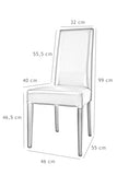 t m c s Tommychairs - Set 4 chaises Chiara Cuisine, Bar et Salle à Manger, Structure en Bois de hêtre peindré en Naturelle, Assise et Dossier rembourrés et revêtus en Tissue Ivoire