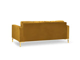 Cosmopolitan Design Canapé Velours, Bali, 3 Places, Jaune, 177x92x78