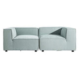 Tousmesmeubles Canapé 2 Places Tissu Vert Clair - NOFOA - L 240 x l 109 x H 67 - Neuf