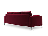 Milo Interiors Velvet Sofa, Lulu, 3 Seats, Red, 220x92x90
