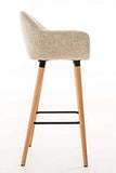 Tabouret de Bar Grant Tissu Design Scandinave I Tabouret de Bar Industriel avec Dossier et Accoudoirs I Chaise de Bar Confortable Ergonomiqu, Couleur:crème