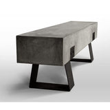 MATHI DESIGN Beton - Banc Beton et Acier Noir L160