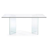 Kave Home - Table de Salle à Manger Burano rectangulaire 180 x 90 cm en Verre trempé avec Pieds en Verre
