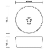 vidaXL Lavabo Rond de Luxe Vasque à Poser de Toilette Lave-mains de Salle de Bain Vestiaire Cuisine Maison Intérieur Rose Mat 40x15 cm Céramique