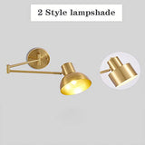 Applique Murale Interieur LED 5W, Métal Bras Long Réglable Lampe Murale 3000K Blanc Chaud Moderne Simple Bras Oscillant Luminaire Mural Pour Chambre Salon Escalier Couloir, Doré
