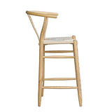 Tabourets de bar pivotants avec dos, Chaise High Bar wo-od Bar Wishbone Salle à manger Salle à manger Naturel Rattan Chaise de salle à manger by CHENGSYSTE ( Color : Brown , Size : 57*61*107*77cm )