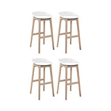 MOB-IN Tabourets de Bar Îlot Central Bois et Blanc Riva 65cm | Lot de 4