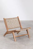 SKLUM Fauteuil en Bois de Teck Diama Brun Blé