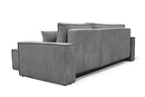 GrekPol Paris Canapé d'angle en tissu velours côtelé Poso avec fonction convertible et espace de rangement - Universel - Gris clair