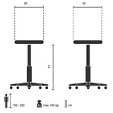 hjh OFFICE Tabouret de Bar VANTAGGIO High Métal Orange, Tabouret Industriel Haut, empilable, 645080