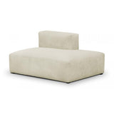 HOMIFAB Canapé d'angle à Gauche modulable avec méridienne 5 Places en Velours côtelé Beige - Modulo