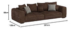Cavadore Mavericco Grand Canapé avec Coussins de Dossier et Coussins Décoratifs, Revêtement en Microfibre Antik, Aspect Cuir Vieilli, 287 x 69 x 108 cm, Marron