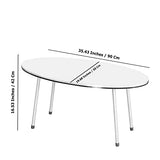 Table basse, table basse ronde de style moderne pour salon, table d'appoint ovale moderne, tables basses pour salon, table d'appoint, table centrale pour salon, table de canapé (blanc)
