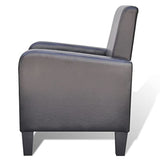 vidaXL Fauteuil Rembourré Canapé de Salon Sofa en Cuir Synthétique Noir