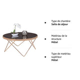 FineBuy Design Table Verre métal ø 82 cm Noir/Cuivre | Table du canapé Moderne | Table Basse en Verre Table | Table de Salon Rond