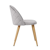 TUKAILAI Lot de 2 Fauteuil Chaise de Salle à Manger Velours Gris Chaise de Bureau Ergonomique Pieds Métal avec Finition en Bois Gris