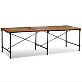 Wakects Bureau de Cuisine, Table de Salle à Manger, roulettes de Table en Bois, Style Industriel pour Restaurant, Maison