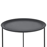 [en.casa] Set de 3 Tables Basses Ensemble de 3 Tables Gigognes Table de Salon Table de Rangement Desserte Métal Noir Tailles Différentes