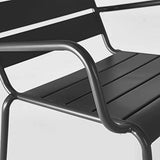 Oviala Palavas - Fauteuil de Jardin Bas Relax Acier Anthracite