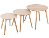 Atmosphera - Lot de 3 Tables à café Rondes en Bois mileo