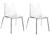 Lot de 2 Chaises de Salle à Manger Transparentes en Polycarbonate Elégante Silerton