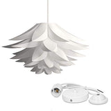 kwmobile Lampe design lotus - Abat-jour XL à monter - Luminaire IQ plafond - Ensemble avec montage plafonnier câble 90cm douille E27-50 pcs