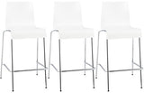 Quai 56 KWA - Lot de 3 tabourets Snack mi-Hauteur - Blanc